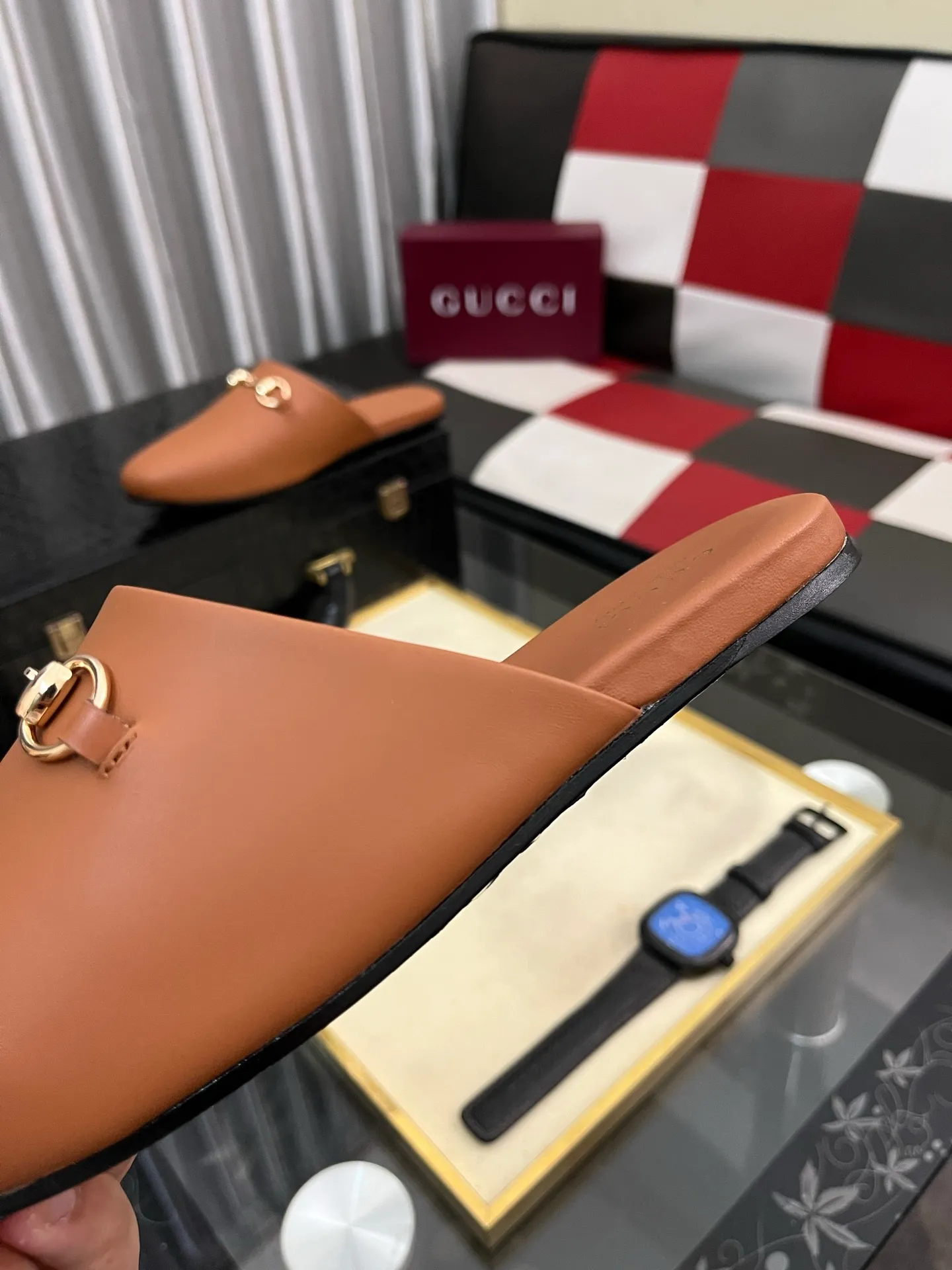 Men's shoes 💰480⌚️⌚️[Gucci] 2024 new season half-slip men's shoes, made of Italian imported first-layer frosted cowhide➕sheepskin lining, original hardware buckle, original combination wear-resistant outsole, real shot 🎬 Very comfortable on the feet, size 36-44
